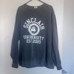 Sinclair University Sweatshirt In Dark Gray White Large